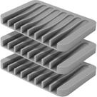 Saboneteira Anwenk Waterfall Silicone, pacote com 3 unidades, cinza