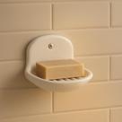 Saboneteira de Parede com Ventosa de Alta Pressão Branco Ideal para Azulejos