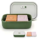 Saboneteira de viagem AIDIMMING de silicone à prova de vazamentos com tampa branca e verde