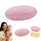Saboneteira Infantil Bebê e Mamãe Rosa Porta Sabonete Oferta