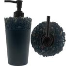 Saboneteira Líquida Com Pedras Pretas Rústica Cor Preto Saboneteira Líquida Com Pedras Pretas Rústica Cor Preto