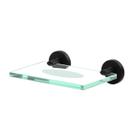Saboneteira Vidro Suporte Metal Preto Fosco Atenas
