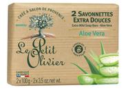 Sabonetes Le Petit Olivier Extra Mild Aloe Vera 2 unidades