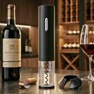 Saca Rolha De Vinho Elétrico Puerto Abridor Inox Com Corta Lacre