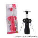 Saca-Rolha Inox Preto e Vermelho Saca-Rolha Inox Preto e Vermelho