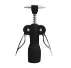 Saca rolhas de metal abridor de vinhos luxo preto 18cm