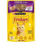 Sachê Friskies para gatos adultos sabor cordeiro ao molho 85g. Sachê Friskies para gatos adultos sabor cordeiro ao molho 85g.
