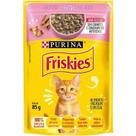 Sachê Friskies para gatos filhotes sabor carne ao molho 85g.