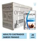 Sachê Optimum Gatos Castrados Frango 85g 20un Alimento Úmido