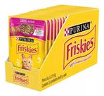 Sachê ração úmida Purina Friskies gatos adultos carne caixa com 15 unidades
