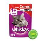 Sachê Whiskas Sabor Carne Ao Molho Gatos Adultos 85g