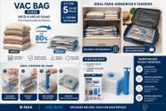 Saco a Vácuo 50x60 Vac Bag Kit 5 Un + Bomba Economize Até 80% de Espaço Kit 5 U
