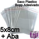 Saco adesivado BOPP Tamanho 5x8+3. Com 1000 unidades.