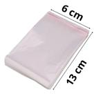 Saco Adesivado Plástico Transparente 6x13+3cm Aba 100 Unidades