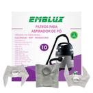 Saco Aspirador Pó 10L Kit 3 EMBLUX - Electrolux Wap Bosch Black&Decker - Filtra Ácaros