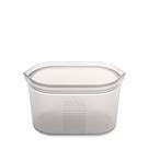 Saco de armazenamento de alimentos com zíper, prato médio reutilizável, silicone cinza