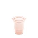 Saco de armazenamento de alimentos reutilizável com zíper, copo pequeno, pêssego, silicone