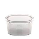 Saco de armazenamento de alimentos reutilizável com zíper, prato grande, cinza silicone
