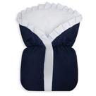 Saco de Bebê - Marinho com Babado Branco