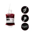 Saco De Bebida De Halloween 350ml, Saco De Sangue Com Tubo Duplo, Estilo Neutro Com Clipe, Etiqueta