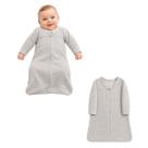 Saco de Dormir Bebê com Manga Longa Zíper Tecido Plush Cinza - G Saco de Dormir Bebê com Manga Longa Zíper Tecido Plush Cinza - G