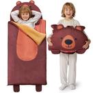 Saco de dormir infantil Joiedomi 152x69cm, urso de pelúcia com travesseiro
