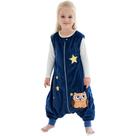 Saco de dormir MICHLEY Toddler com pés sem mangas azul escuro 5-6T