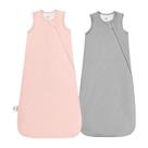 Saco de dormir para bebês EasyFi Rayon Bamboo, 0,5 tog, pacote com 2 unidades, rosa e cinza