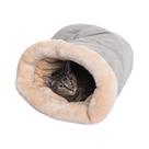 Saco De Dormir Quente Para Gatos No Outono E Inverno, Ninho Semi-Fechado Lavável Para Gatos Pequenos