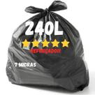 Saco De Lixo 240L 7micras Reforçado Resistente Gari 50 Unid