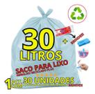 Saco De Lixo 30l Com 30und. Azul- Reciclado Plus