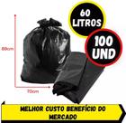 Saco de lixo 60 litros 100 unidades muito resistente