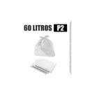 Saco De Lixo 60 Litros P2 Branco Resistente 100 Unidades