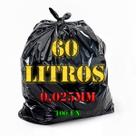Saco De Lixo 60 Litros Uso Moderado Reforçado 100 Unidades Cor Preto