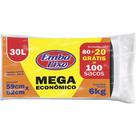 Saco De Lixo Embalixo Mega Economico 30L - 59X62Cm Preto Pacote Com 100 Pecas Saco De Lixo Embalixo Mega Economico 30L - 59X62Cm Preto Pacote Com 100 Pecas
