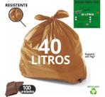 SACO DE LIXO ESPECIAL 40L 45X55CM BAY PLASTIC Marrom 200un