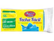 Saco de Lixo Fecha Fácil Cor Azul Embalixo 30 Unidades