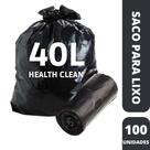 Saco de lixo fino 40 l preto (pct c/100) - health clean Saco de lixo fino 40 l preto (pct c/100) - health clean
