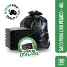 Saco De Lixo Preto 40 Litros 100un - Sacos Clean