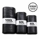 Saco de Lixo Preto Reforçado Kit Completo 40L 60L 100L Saco de Lixo Preto Reforçado Kit Completo 40L 60L 100L