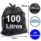Saco de lixo reciclável preto 100 litros 85x70 6 micra 100 un Saco de lixo reciclável preto 100 litros 85x70 6 micra 100 un