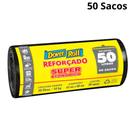 Saco de lixo reforçado dover roll 50l alta resistência, pacote com 50 unidades