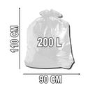 Saco De Lixo Transparente 200l Resistência média 4 Micra 50 Unid