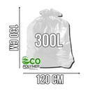 Saco De Lixo Transparente 300l Resistência Média 4 Micra 100 Unid
