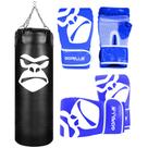 Saco De Pancada Boxe Treino Profissional 90 Cm + Luva Bate Saco Pro Adulto + Luva Infantil Gorilla