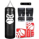 Saco De Pancada Profissional Boxe 90 Cm Luva Bate Saco PRO Adulto + Luva Infantil + Suporte Gorilla