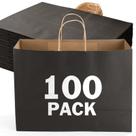 Saco de papel Kraft XPCARE, pacote com 100 alças, 40x15x30cm, preto