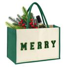 Saco de presente de Natal de lona Sweet Lion 39x14x29 cm verde
