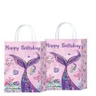 Saco de presente Mermaid Tail White Kraft Paper 22x16x8cm, pacote com 10