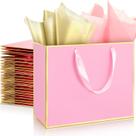 Saco de presente ReliThick Metallic Papel 30x25x10cm com lenço de papel, pacote com 12